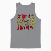 Viva España Icônes De La Culture Espagnole Design Rétro Vintage Unisex Tank Top in Sport Grey - 1