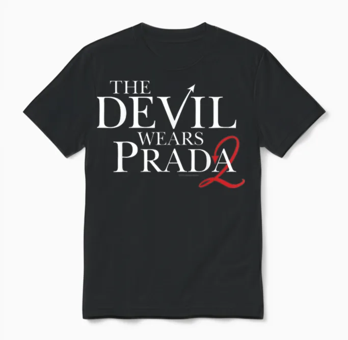The Devil Wears Prada 2 Official Logo 2 as Red Devil's Tail Unisex T-Shirt in Black