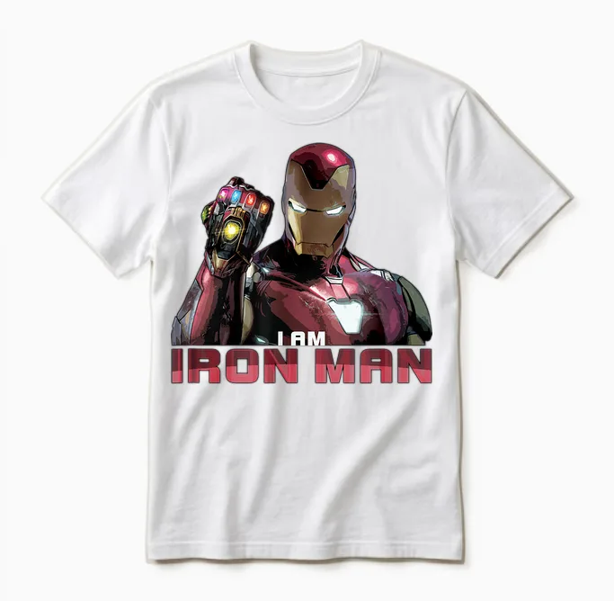 Marvel Avengers: Endgame I Am Iron Man T-Shirt Small Unisex T-Shirt in White