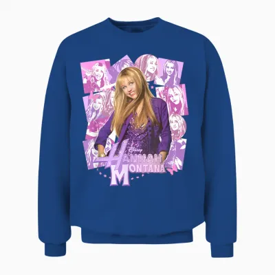 Disney Hannah Montana Epic Iconic Collage Big Chest Unisex Sweatshirt - Royal