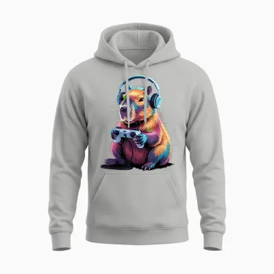 Lustiges Capybara Gamers Tierspiel Für Jungen Und Mädchen Unisex Hoodie - Ash