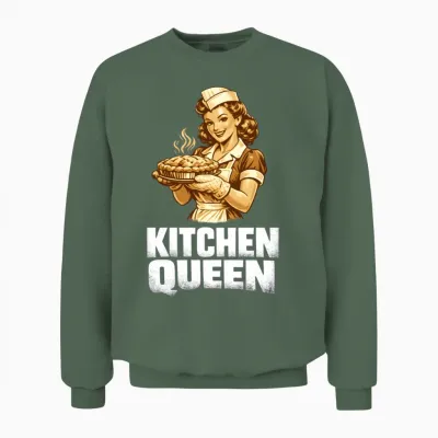 Retro Kitchen Queen Unisex Sweatshirt - Military Green