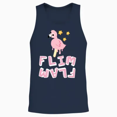 Flam Flim Flam Flamingo Unisex Tank Top - Navy