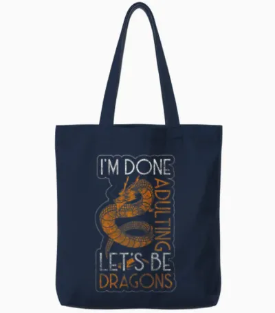 Dragon Black Chinese Dragon Tote Bags - Navy