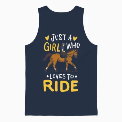 Horse Horseback Riding Unisex Tank Top - Navy