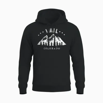 Vail Colorado Outdoor Hiking Adventure Unisex Hoodie - Black