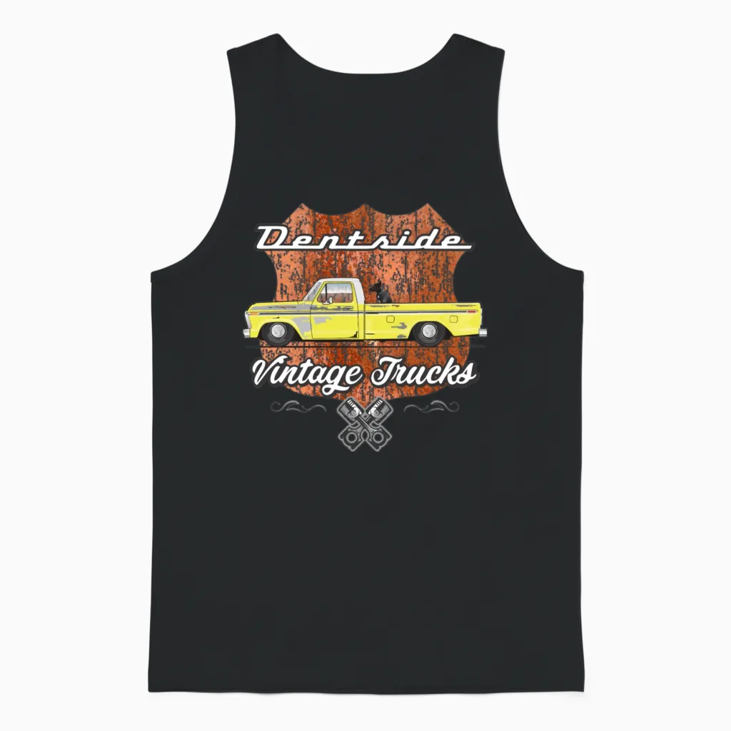 Dentside Tampico Yellow Unisex Tank Top in Black