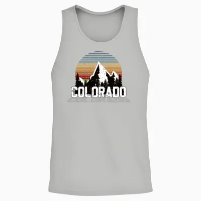 Retro Colorado Mountains Unisex Tank Top - Ash