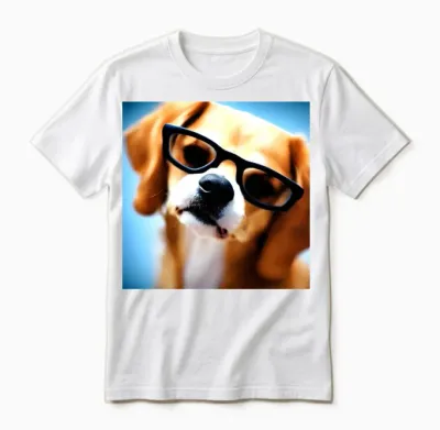 Dog with Glasses Unisex T-Shirt - White