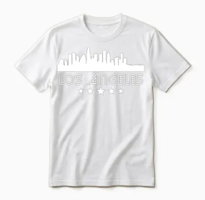 Retro Los Angeles Skyline Unisex T-Shirt - White