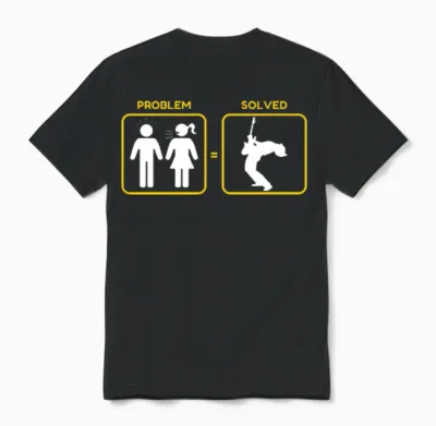 Problem Solved Funny Unisex T-Shirt - Black