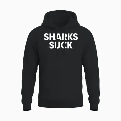 Sharks Suck Unisex Hoodie - Black