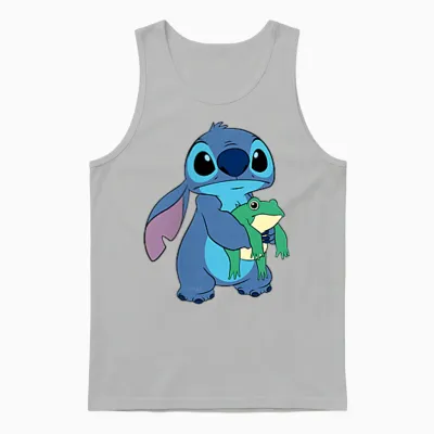 Disney Lilo & Stitch Small Pose T-Shirt, Black Unisex Tank Top - Ash
