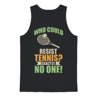Nobody Can Resist Tennis Unisex Tank Top - Black – 1