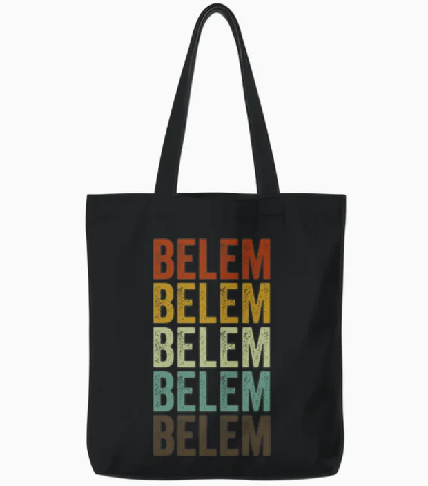 Belem Brazil Retro Vintage Tote Bags - Black