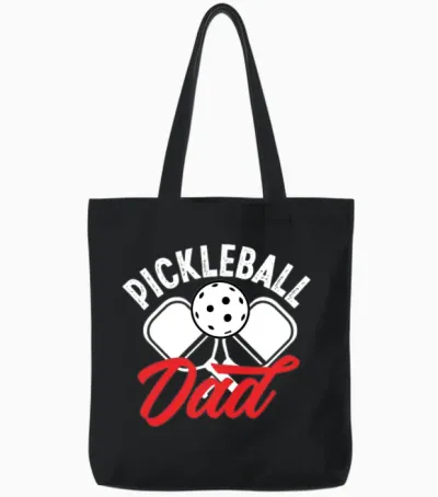 Pickleball Dad Funny Pickleball Gift Tote Bags - Black
