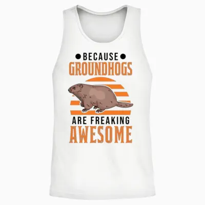 Marmot Groundhog Day Woodchuck Unisex Tank Top - White