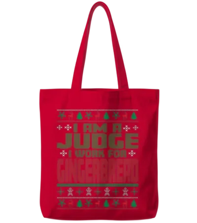 Judge Christmas Saying Tote Bags - Red