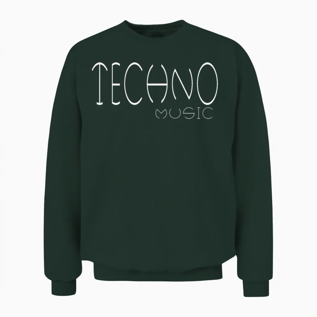 Techno Music Lovers Unisex Sweatshirt in Forest