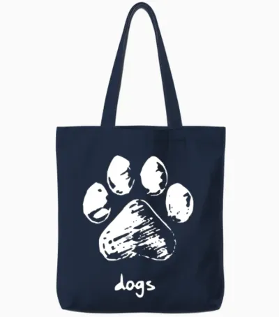 Dog Paw - Dogs Tote Bags - Navy