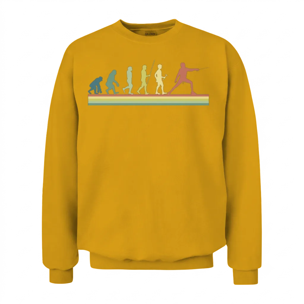 Retro Fencing Evolution Unisex Sweatshirt - Gold