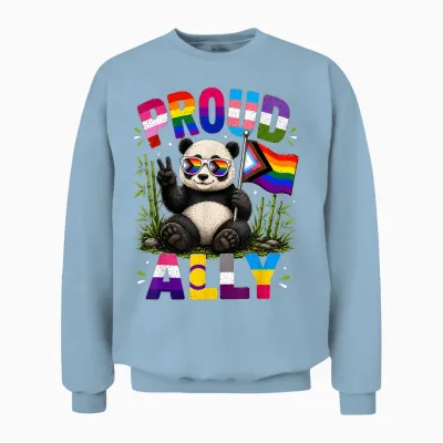 Stolzer Ally Panda Lgbtq-Preismonat Unisex Sweatshirt - Light Blue