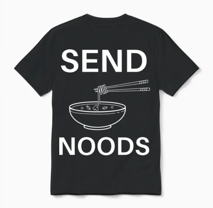 Send Noods Funny Unisex T-Shirt in Black