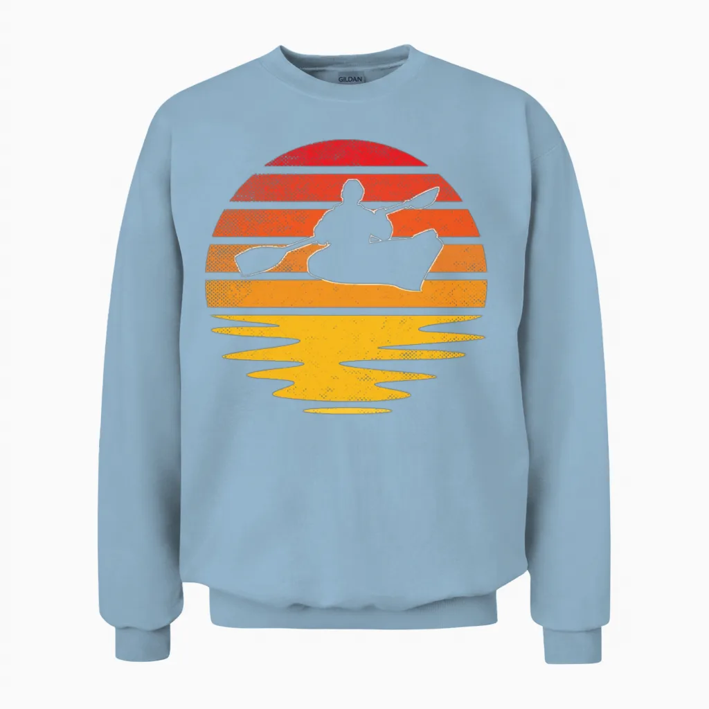 Kayak Retro Unisex Sweatshirt in Light Blue