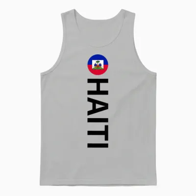 Drapeau Haïti Vertical Unisex Tank Top - Ash