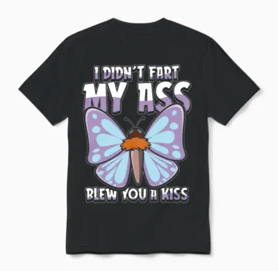 Butterfly Funny Unisex T-Shirt - Black