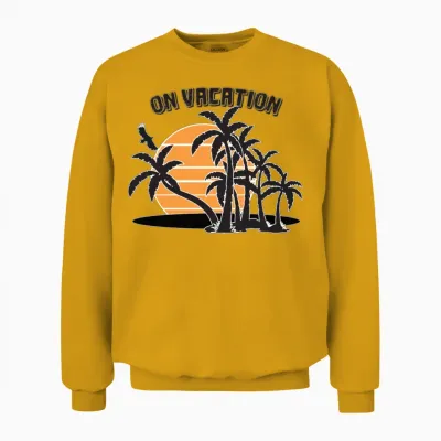 On Vacation Tshirt Design Summer Unisex Sweatshirt - Gold