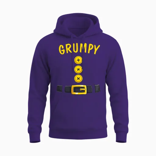 Grumpy Dwarf Halloween Costume Family Unisex Hoodie in Purple