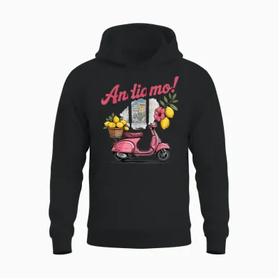 Italian Adventure Andiamo Scooter Lemons Positano Souvenir Unisex Hoodie - Black
