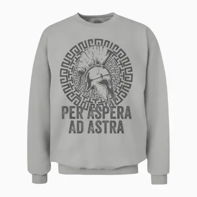 Stoische Philosophie Grau Hellenistisch per Aspera Ad Astra Unisex Sweatshirt - Ash
