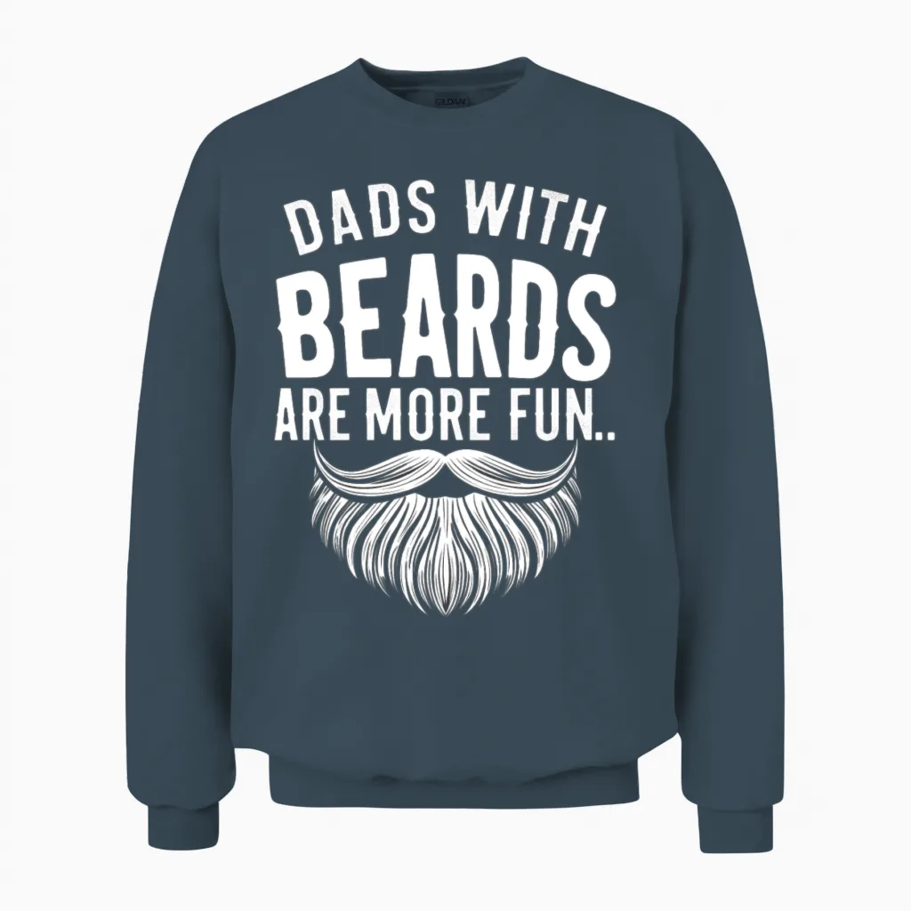 Dads with Beards1 Dad Gift Unisex Sweatshirt in Dark Heather