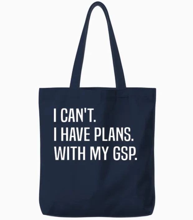 Funny German Shorthair Pointer Funny Gsp Saying Tote Bags in Navy