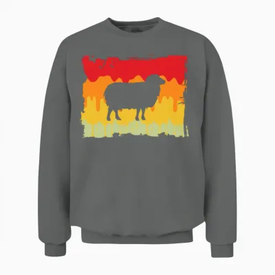 Sheep Retro Unisex Sweatshirt - Graphite Heather