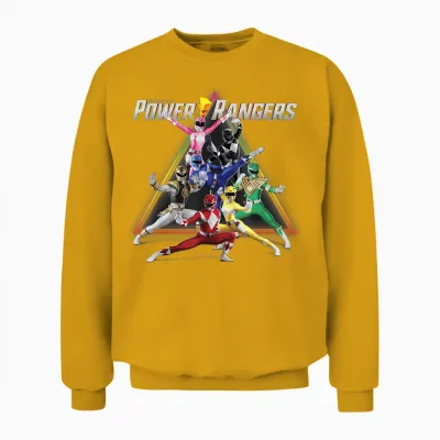 Power Rangers Rainbow Pyramid Retro Action Portrait T-Shirt Small Unisex Sweatshirt - Gold
