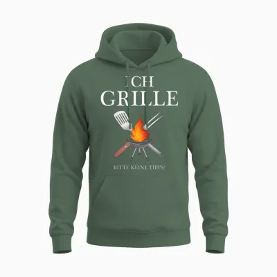 Lustige Grillen Bbq Geschenke Für Männer Am Grill - Ich Grille Bitte Keine Tipps - Bbq Grillmeister Griller T-Shirt Schwarz Klein Eu 38-40 Unisex Hoodie - Military Green