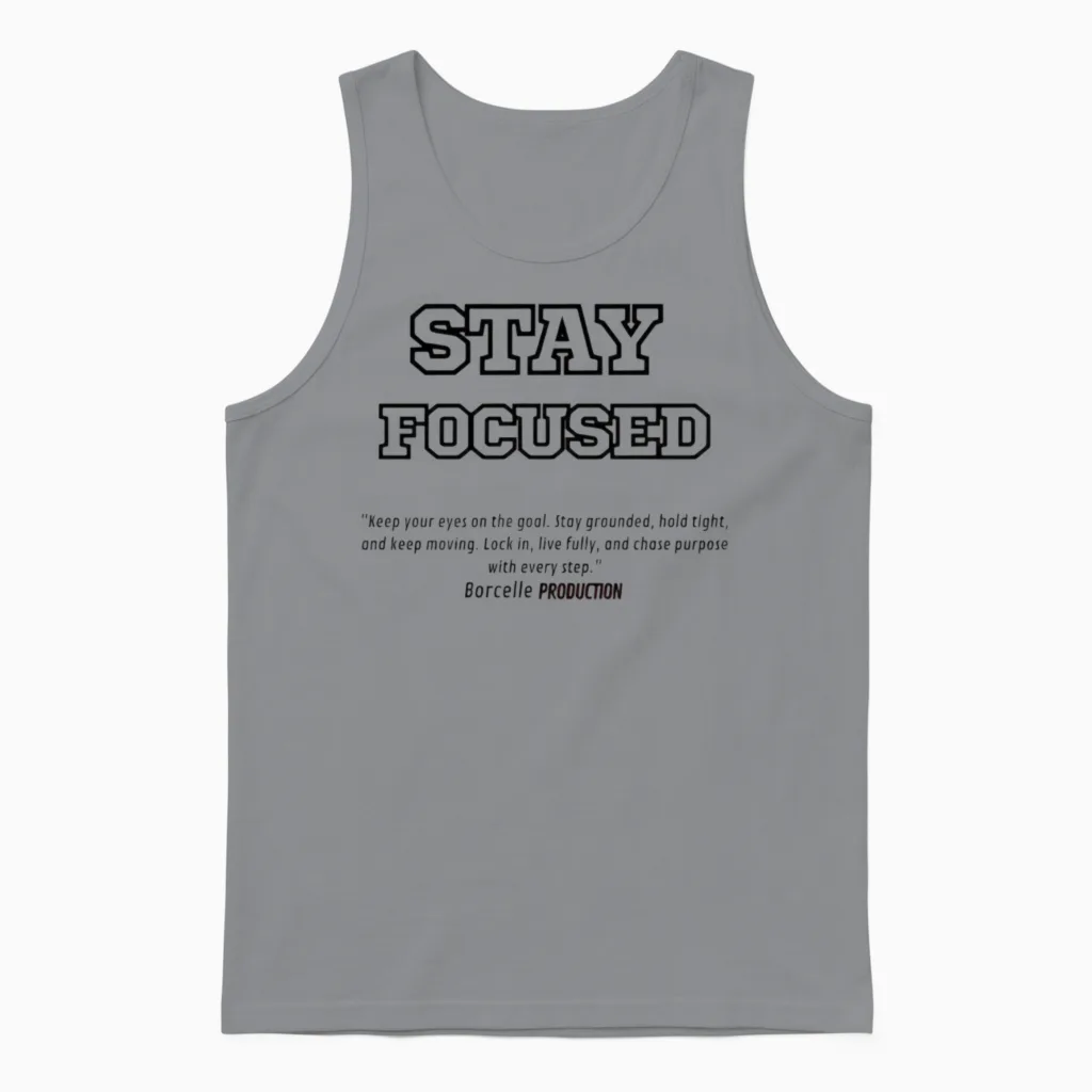 Stay Focused Unisex Tank Top in Sport Grey