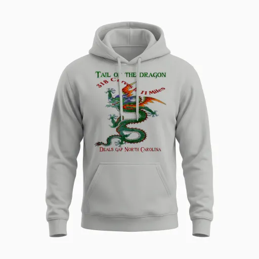 Tail of the Dragon 4 Design Unisex Hoodie - Ash