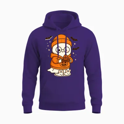 Kawaii Halloween Cupcake Keeper Unisex Hoodie - Purple