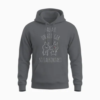 Hau Ab! Unnötiger Sozialkontakt Anime Style Geschenk Unisex Hoodie - Charcoal