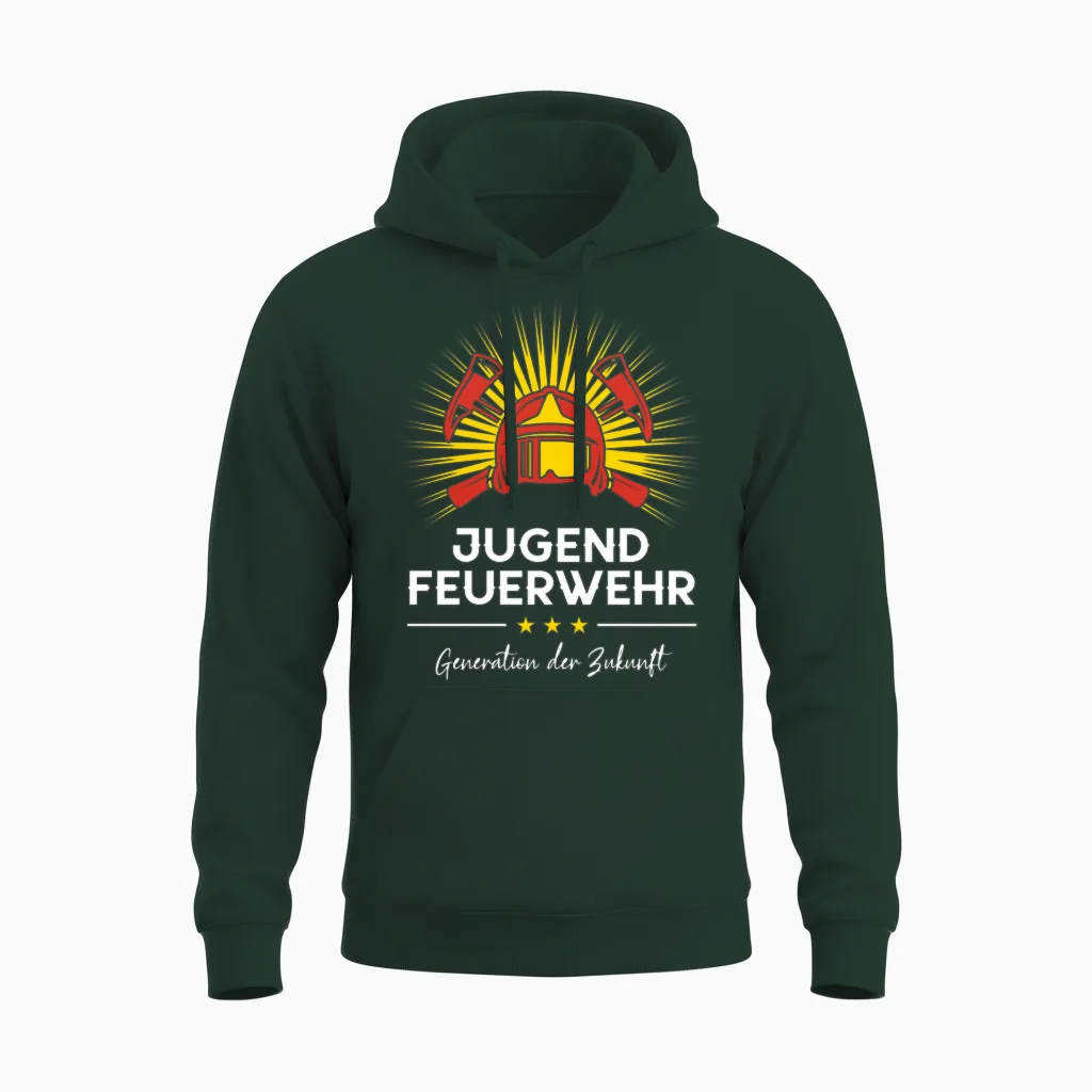 Jugend Feuerwehr Kind Feuerwehrfrau Nachwuchs Feuerwehrmann Langarmshirt Unisex Hoodie in Forest