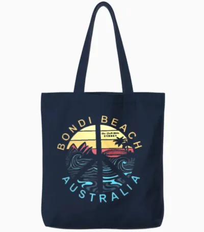 Bondi Beach Australia Tote Bags - Navy