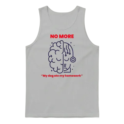 Funny A.i Dog Ate My Homework Excuse Unisex Tank Top - Ash