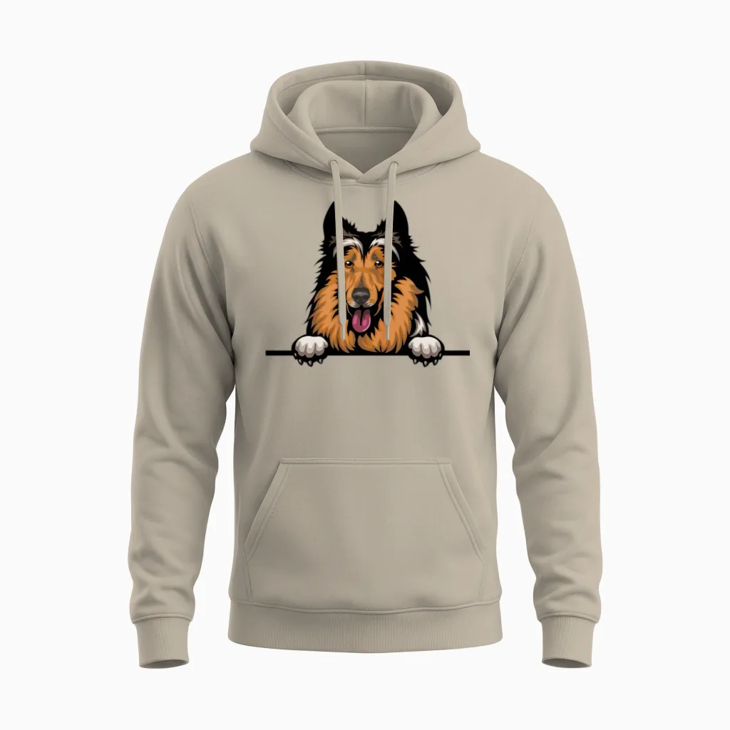 Collie Dog Lovers Gift Unisex Hoodie in Sand
