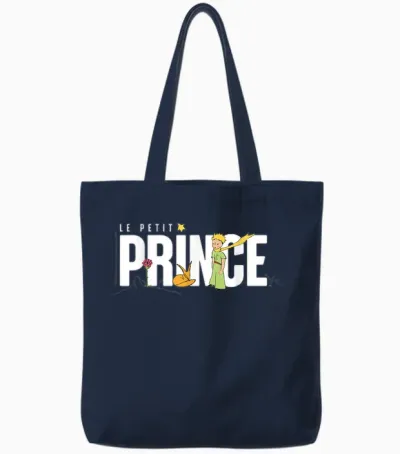 Le Petit Prince Classic Story Art Design T-Shirt, Black, S Tote Bags - Navy