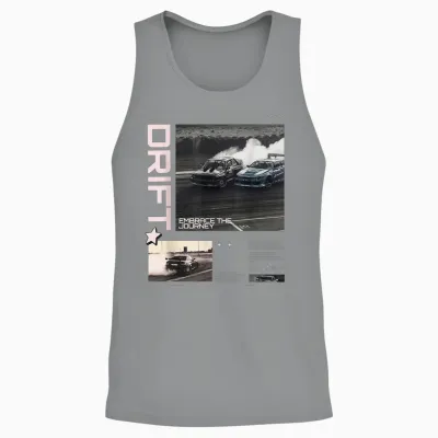 Cool Retro Vintage Japanese Jdm Tokyo Japan Drift Race Car T-Shirt, Black Unisex Tank Top - Sport Grey