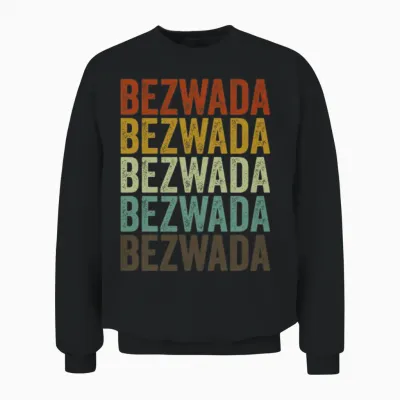 Bezwada India Retro Vintage Unisex Sweatshirt - Black